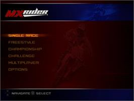 Title screen of Mx Rider on the Sony Playstation 2.