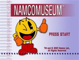 Title screen of Namco Museum on the Sony Playstation 2.