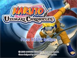 Title screen of Naruto - Uzumaki Chronicles on the Sony Playstation 2.