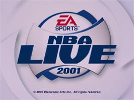 Title screen of Nba Live 2001 on the Sony Playstation 2.