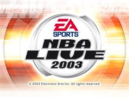 Title screen of Nba Live 2003 on the Sony Playstation 2.