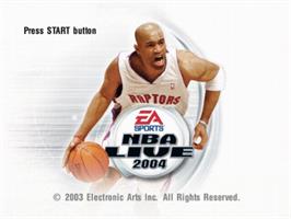 Title screen of Nba Live 2004 on the Sony Playstation 2.