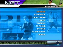 Title screen of Next Generation Tennis on the Sony Playstation 2.