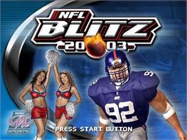 Title screen of Nfl Blitz 2003 on the Sony Playstation 2.