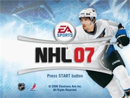 Title screen of Nhl 07 on the Sony Playstation 2.