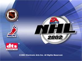 Title screen of Nhl 2002 on the Sony Playstation 2.
