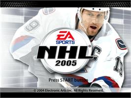 Title screen of Nhl 2005 on the Sony Playstation 2.