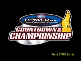 Title screen of Nhra Drag Racing - Countdown To The Championship on the Sony Playstation 2.