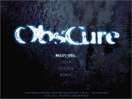 Title screen of Obscure on the Sony Playstation 2.