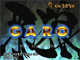 Title screen of Ougon Kishi Garo on the Sony Playstation 2.