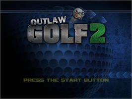Title screen of Outlaw Golf 2 on the Sony Playstation 2.