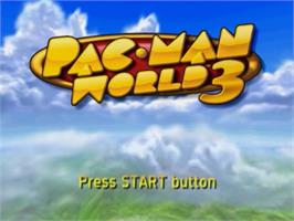 Title screen of Pac-man World 3 on the Sony Playstation 2.