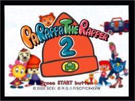 Title screen of Parappa The Rapper 2 on the Sony Playstation 2.