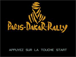 Title screen of Paris-dakar Rally on the Sony Playstation 2.