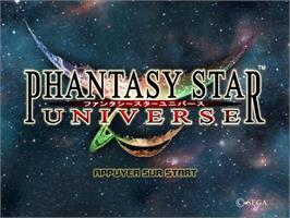 Title screen of Phantasy Star Universe on the Sony Playstation 2.