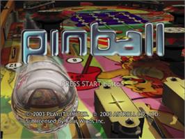 Title screen of Pinball on the Sony Playstation 2.