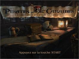 Title screen of Pirates of the Caribbean - The Legend of Jack Sparrow on the Sony Playstation 2.