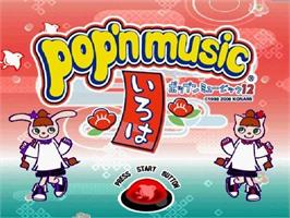 Title screen of Pop'n Music 12 - Iroha on the Sony Playstation 2.