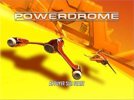 Title screen of Power Drome on the Sony Playstation 2.