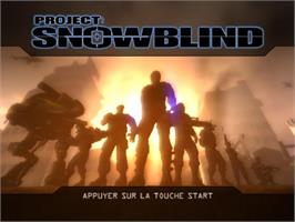 Title screen of Project - Snowblind on the Sony Playstation 2.