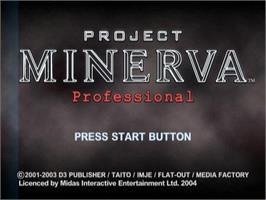 Title screen of Project Minerva Professional on the Sony Playstation 2.