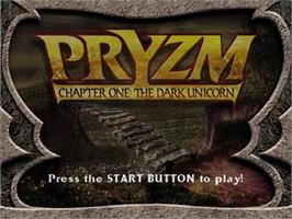 Title screen of Pryzm Chapter One - The Dark Unicorn on the Sony Playstation 2.