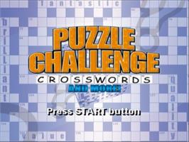 Title screen of Puzzle Challenge - Crosswords And More ! on the Sony Playstation 2.
