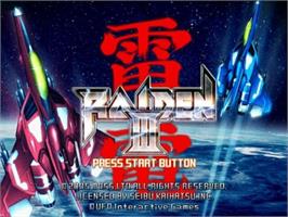 Title screen of Raiden 3 on the Sony Playstation 2.