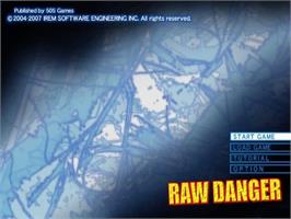 Title screen of Raw Danger! on the Sony Playstation 2.