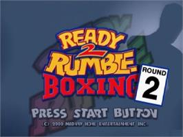 Title screen of Ready 2 Rumble Boxing Round 2 on the Sony Playstation 2.