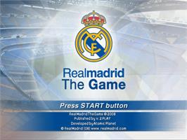 Title screen of Real Madrid - The Game on the Sony Playstation 2.