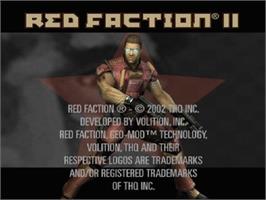 Title screen of Red Faction 2 on the Sony Playstation 2.