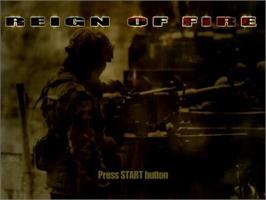 Title screen of Reign Of Fire on the Sony Playstation 2.