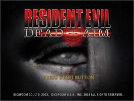 Title screen of Resident Evil - Dead Aim on the Sony Playstation 2.