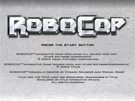 Title screen of Robocop on the Sony Playstation 2.