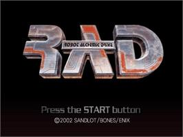 Title screen of Robot Alchemic Drive on the Sony Playstation 2.