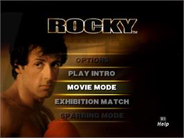 Title screen of Rocky on the Sony Playstation 2.