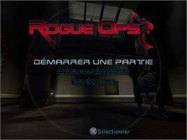 Title screen of Rogue Ops on the Sony Playstation 2.