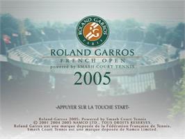 Title screen of Roland Garros 2005 Powered By Smash Court Tennis on the Sony Playstation 2.