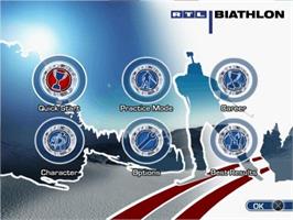Title screen of Rtl Biathlon 2009 on the Sony Playstation 2.