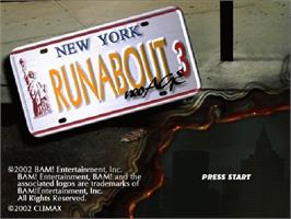 Title screen of Runabout 3 Neo Age on the Sony Playstation 2.