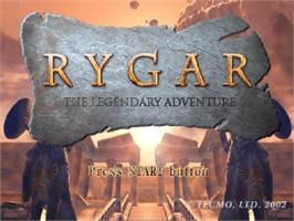 Title screen of Rygar - The Legendary Adventure on the Sony Playstation 2.