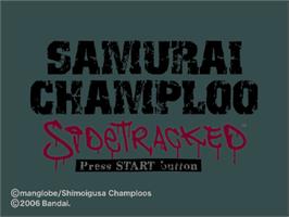 Title screen of Samurai Champloo on the Sony Playstation 2.