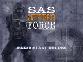 Title screen of Sas - Anti-terror Force on the Sony Playstation 2.