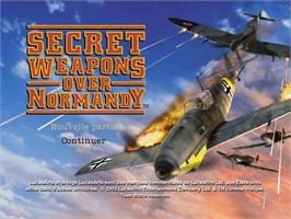 Title screen of Secret Weapons Over Normandy on the Sony Playstation 2.