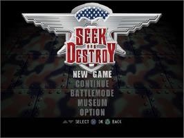 Title screen of Seek And Destroy on the Sony Playstation 2.