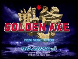 Title screen of Sega Ages 2500 Series Vol. 5 - Golden Axe on the Sony Playstation 2.