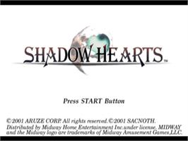 Title screen of Shadow Hearts on the Sony Playstation 2.