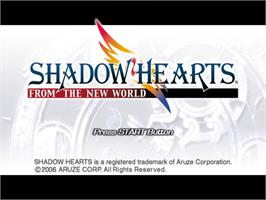 Title screen of Shadow Hearts - From The New World on the Sony Playstation 2.