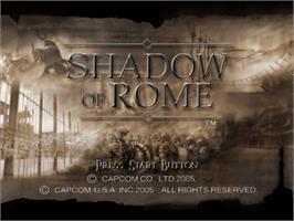 Title screen of Shadow Of Rome on the Sony Playstation 2.